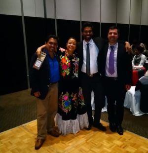 Jean Paul Pinta, Alethia Montero (organizadora del Congreso), 
Omar del Carpio, y Javier Vitale.